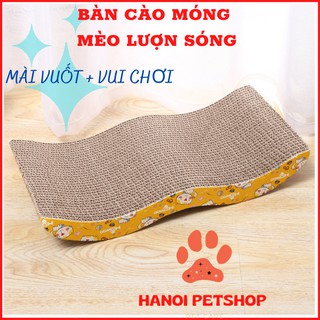 [BẢN TO] Bàn Cào Móng Cho Mèo - Bàn Cào Móng Lượn Sóng Giúp Mèo Mài Móng, Sạch Móng, Không Làm Xước Móng Mèo