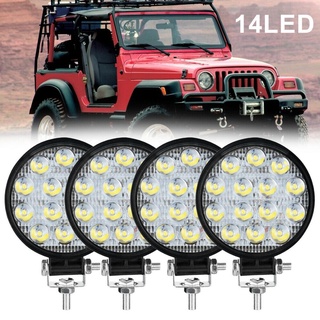 Đèn Pha Phụ Hình Tròn 14SMD 42W Trợ Sáng, Chống Sương Mù Cho Ô Tô Tải