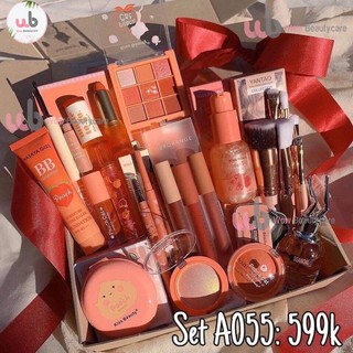 [Wowshop93} Bộ Trang Điểm A055 KissBeauy [Chính Hãng] gồm 17 món Makeup đầy đủ chất phấn mịn,son kem lì.Tặng kèm 1 Túi