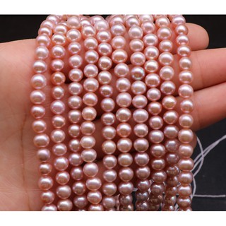 Dây nguyên liệu hạt trai nước ngọt màu tím 6-7mm độ sáng 4A
