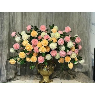 Hoa Giả Hoa Hồng Lụa cao cấp (65cm) Trang Trí Phòng Khách,sự kiện , nhà hàng