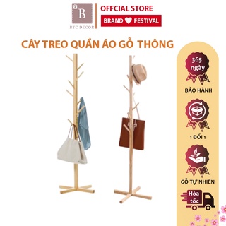 Cây Treo Quần Áo Gỗ Thông Cao Cấp - Phong Cách Hàn Quốc Decor Nhà Cửa - Kt 120 x 45 x 35cm