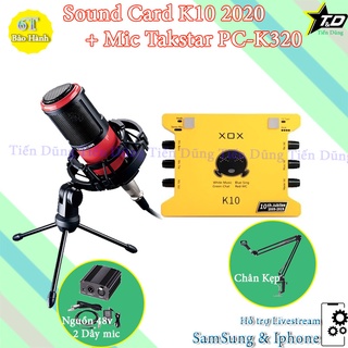 Combo Mic thu âm Takstar PC K320 Sound card K10 2020 đã bao gồm dây livestream chân nguồn 48v 2 dây canon