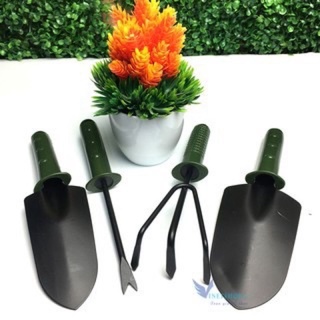 Bộ 4 dụng cụ làm vườn bằng thép mini tiện lợi cho mọi gia đình chăm sóc và trồng cây