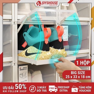 Hộp đựng giày nhựa cứng có ngăn kéo thông minh và lỗ thoáng khí JOYSHOUSE