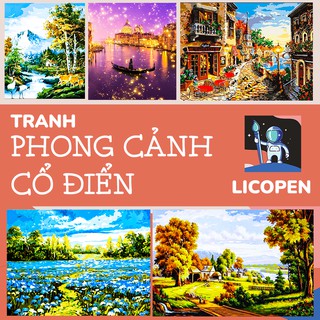 [CÓ SẴN] Tranh Tô Màu Theo Số Licopen - Tổng hợp các mẫu Phong cảnh cổ điển