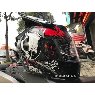 Mũ Bảo Hiểm GXT Fullface Gắn sừng Cực Ngầu