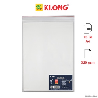 Giấy vẽ màu nước A4 bề mặt bắt màu tốt 15 tờ KLong-MS784