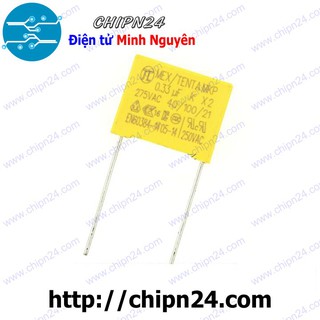 [5 CON] Tụ hộp 334 275VAC 15mm (0.33uF MEX/TENDA MKP K X2 40/100/21)