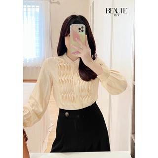 BEAUTEBYV - Áo sơ mi cổ tàu New Wavy