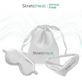 Set Bịt Mắt Ngủ Lụa Kèm Bờm Tóc Có Túi Đựng Stretcheal Nhập Khẩu Từ Mỹ
