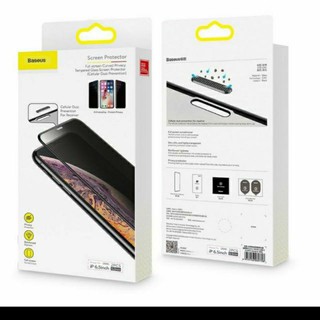 Combo 2 miếng Kính cường lực iphone X/XS/XS MAX/11 PRO/11 PRO MAX chống nhìn trộm, chống bụi màn loa CHÍNH HÃNG BASEUS