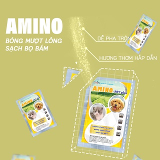 Dưỡng lông cho chó mèo AMINO-PET Plus 35g từ AMITAVET giúp thú cưng bóng mượt lông kích thích mọc lông từ bên trong