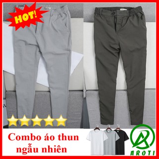 Quần Đũi Nam AROTI Ống Rộng Đứng Chất Đũi Dày Đẹp Cao Cấp, Siêu Mát, Co Giãn Tốt Dáng Suông Dài Công Sở Đủ Size D0035+ÁO