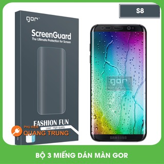 Bộ 3 miếng dán màn hình gor dành cho galaxy S8 ( 3 miếng dán trước và dán carbon)