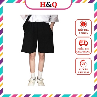 Quần Đùi Trơn Bazic Dài Form Rộng Unisex Thể Thao Chất Thun Mịn Mát_Huyền Quang