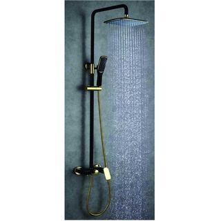 Sen cây tắm đứng nóng lạnh TEADY SC-219D (Thân tròn, Chất liệu Đồng mạ Cr, Niken Đen vân vàng, Hàn Quốc, BH 5Năm)