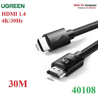 Cáp HDMI 1.4 dài 30M bọc nylon hỗ trợ độ phân giải 4K@30Hz Ugreen 40108 cao cấp (Có IC)