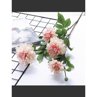 Hoa thược dược giả hoa lụa đẹp trang trí cao cấp