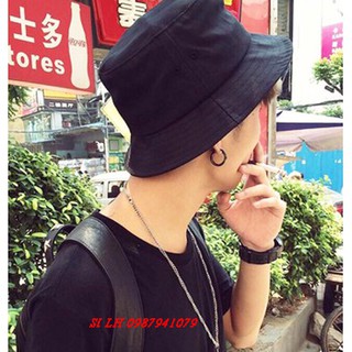 Mũ tai bèo đen trơn, Nón bucket đen trơn