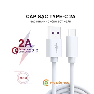 Cáp sạc Type-C 2A 30cm cho điện thoại Samsung Huawei Xiaomi Oppo Oneplus quạt tản nhiệt điện thoại