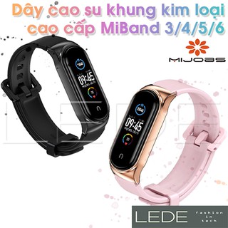 Dây đeo cao su khung kim loại Xiaomi MiBand 4, MiBand 5, MiBand 6