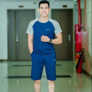 Set Quần + Áo Nam Thể Thao  Cotton Trơn  Chất  Cực Mât