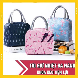 Túi giữ nhiệt họa tiết có khóa kéo mẫu mới
