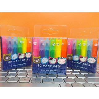 VỈ 6 BÚT DẠ QUANG MÈO CUTE M&amp;G