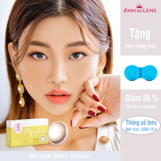 Lens mắt 1 tháng màu nâu tự nhiên Only Brown ANN365 chính hãng đeo êm 12h