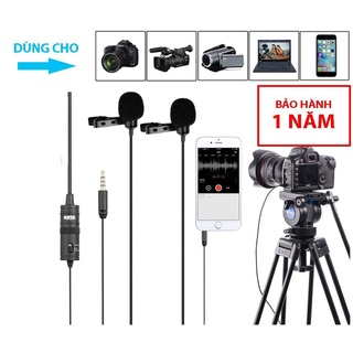 [Mã ELHACE giảm 4% đơn 300K] Mic thu âm gài áo Boya BY-M1DM, micro cho 2 người