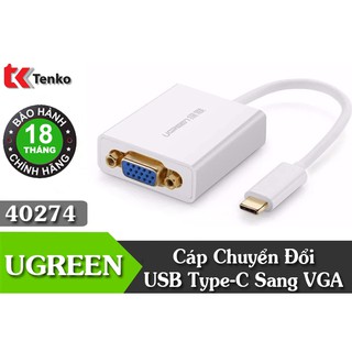 [Mã 252ELSALE hoàn 7% đơn 300K] Cáp Chuyển Đổi USB Type-C To VGA Ugreen UG-40274