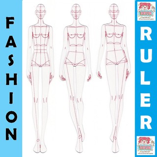 Thước vẽ thiết kế thời trang Fashion Ruler đo khung người theo tỉ lệ chuẩn chính hãng hoạ cụ HKUK