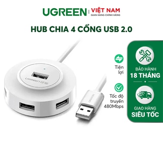 Hub USB 2.0 4 cổng tốc độ cao chính hãng UGREEN CR106 - Hàng phân phối chính hãng - Bảo hành 18 tháng