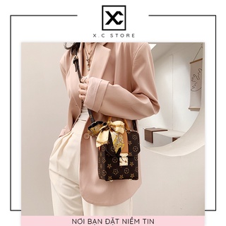 [RẺ NHẤT SHOPEE] Túi hộp LV đựng điện thoại kèm nơ sang chảnh đeo chéo nữ XC-3080
