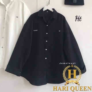Áo sơ mi dài tay thêu chữ Otocber HARIQUEEN