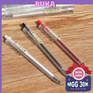 Bút gel bấm Dupe Muji mực đen 0.5mm - Bút gel bấm mực đen ngòi 0.5