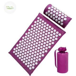 Thảm Bấm Huyệt Nút gai hình Hoa Sen FREESHIPGiúp Massage Ấn Huyệt hiệu quả - Bộ thảm, gối có túi đi kèm (tuyển sỉ).