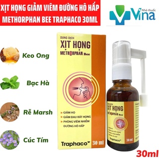 Xịt Họng Keo Ong Xanh Tinh Dầu Thảo Dược- Giảm Các Vấn Đề Đường Hô Hấp METHORPHAN BEE TRAPHACO- Chai 30ml