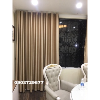 Rèm may sẵn nhiều kích thước chất gấm bóng màu đồng sang trọng