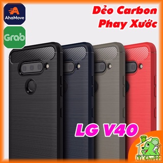 [Ảnh Thật] Ốp Lưng LG V40 Dẻo Carbon Phay Xước Chống Sốc