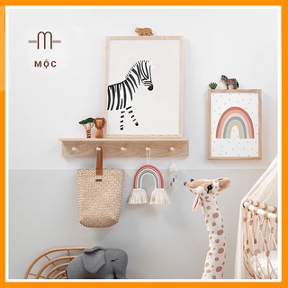 [Mã LIFEBKA5 giảm 10% tối đa 1 Triệu đơn 500k] Kệ Gỗ Thông Treo Tường Mộc FAMILY Decor Móc Quần Áo
