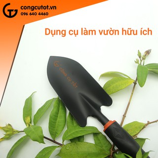 Xẻng xúc đất trồng cây cảnh lưỡi rộng cán cao su 8x32cm