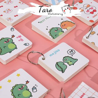 Flashcard thẻ học tiếng anh 80 trang mẫu dễ thương Taro Stationery