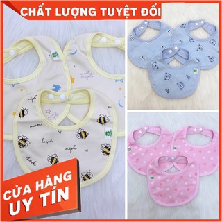 Sét 3 Yếm tròn mipbi GIÁ SHOCK 100% cotton knitted bền đẹp. Yếm cho bé đồng hành trong mỗi bữa ăn của con