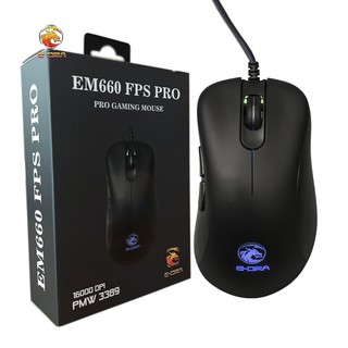 Chuột Gaming EDRA EM660 Pro Led RGB Dây Bọc Dù Huano Switch PMW3389 FPS 16000 DPI Có phần mềm điều khiển BH 24 tháng