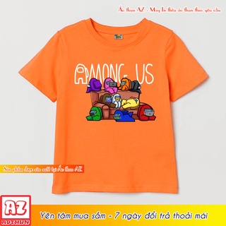 Áo thun trẻ em in hình game Among US màu cam và đen M2761