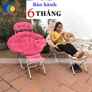 [Mã LIFEBKA5 giảm 10% tối đa 1 Triệu đơn 500k] Ghế Tựa Lưng Hình Vỏ Sò Kèm Ghế Nhỏ Để Chân Ngồi Thư Giãn, Đọc Sách