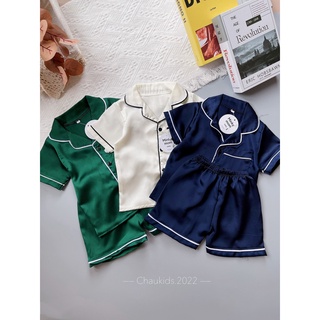 [SALE] Bộ cộc tay Pijama chất lụa satin cực đẹp cho bé trai bé gái từ 8-19kg (V559)