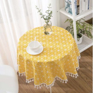 KHĂN TRẢI BÀN TRÒN LANDECOR HỌA TIẾT BÀN CỜ-TB302-1 PHÙ HỢP CHO TRANG TRÍ BÀN TIỆC BÀN BẾP